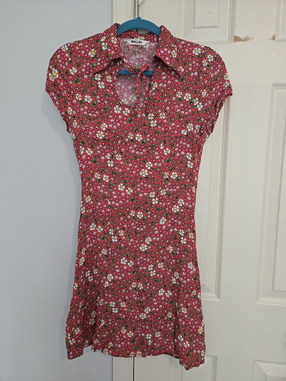 Rolla's Kelly Tie-Neck Floral Mini  Dress sz XS